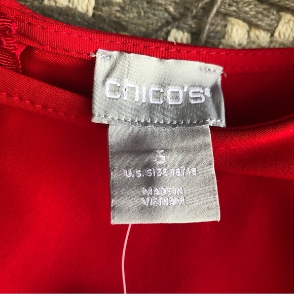 Chico’s size 3 ruffle sleeve tunic top - Picture 3 of 11